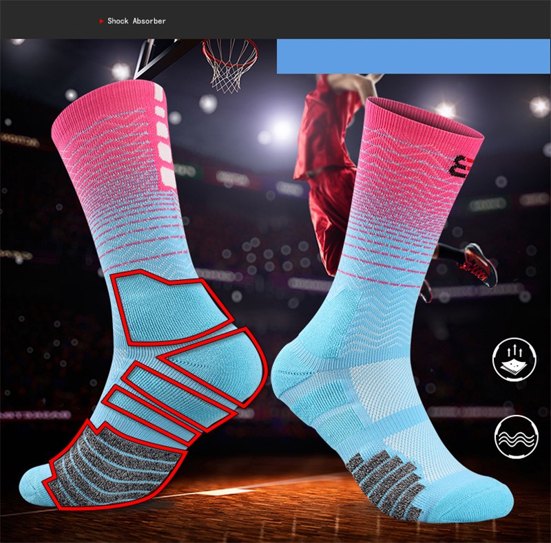Nieuwe gradi￫nt mannen elite basketbal sokken niet-slip dikke katoenen handdoek bodem buiten sport fietsen hardloop sokken