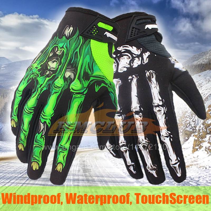 ST389 Motorcycle Winter Bike Riding Gloves Joint Printing Motor Cycling Gloves Full Finger ghost claw Windproof Men Women