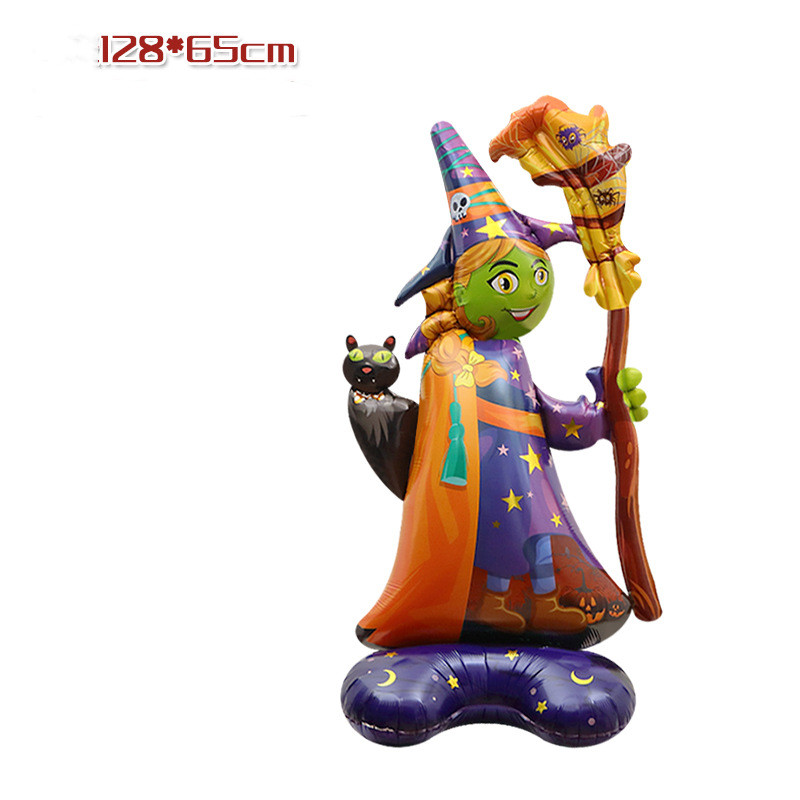 Halloween Decoration Props Toy Balloon 4D Standing Witch Withered Tree Pumpkin Shape Cartoon Balloon Kids Gift D84