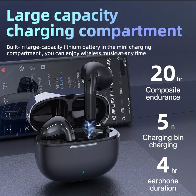 Low latency True Wireless Earphones Headphones Noise Canceling Mini Bluetooth Earphone HiFi Stereo BT 5.0 Earbuds In ear type C Charging Port XY-80