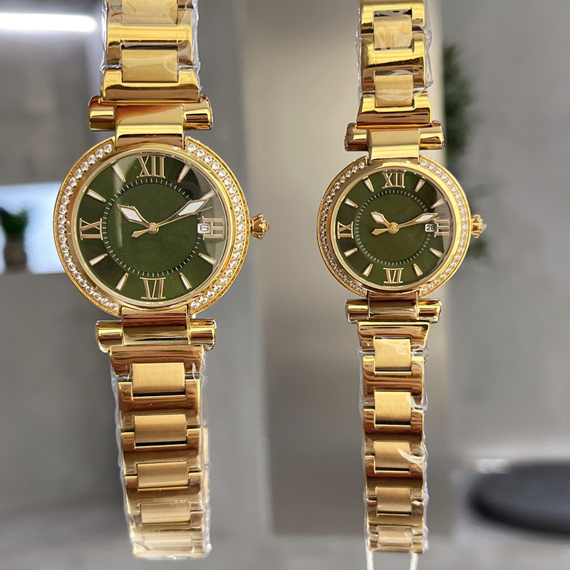 Watch Women Watches Quartz Movement Stainless Steel Strap SapphireDesign Montre de luxe 36mm and 29mm Women Diamond Wristwatches Green Dial