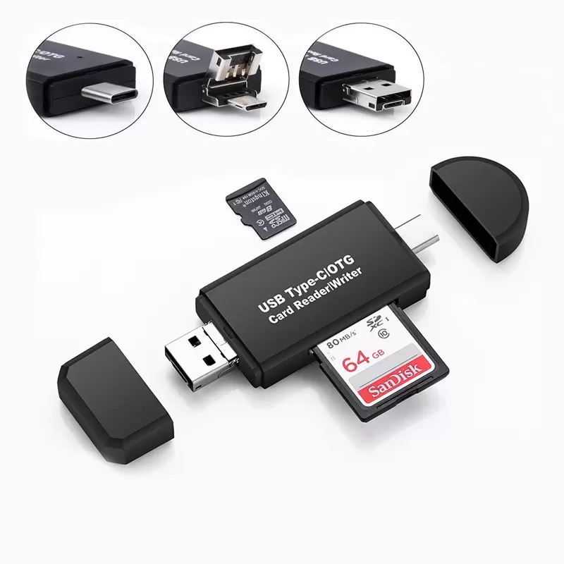 YC320 USB-C Smart Memory Carder 3 в 1 USB 2.0 TF/Mirco SD Тип C OTG Flash Drive Adapter Adapter