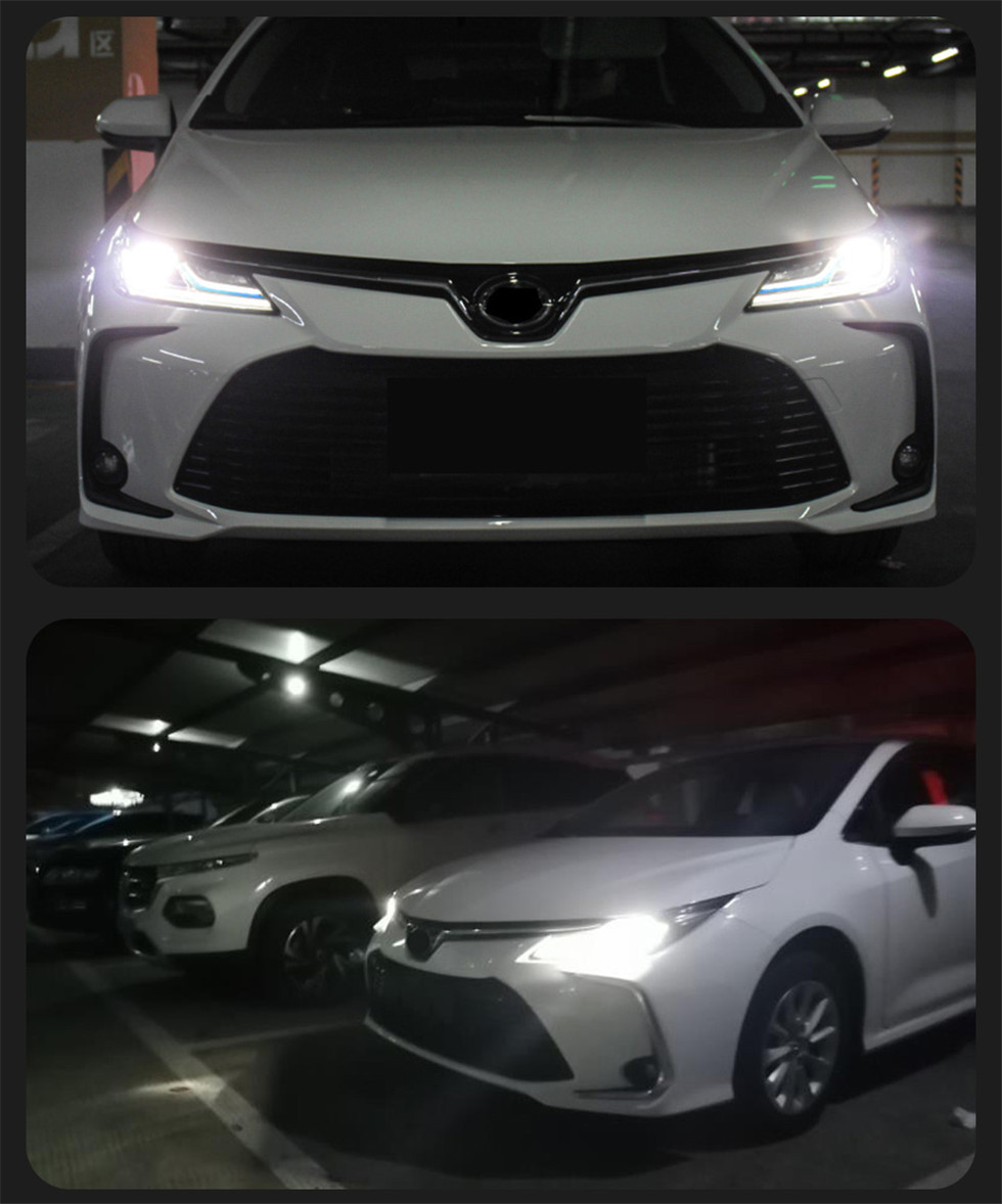 Car Headlights Accessories for Toyota Corolla 20 19-20 21 Full LED Headlight High Beam Daytime Running Turn Signal Head Light