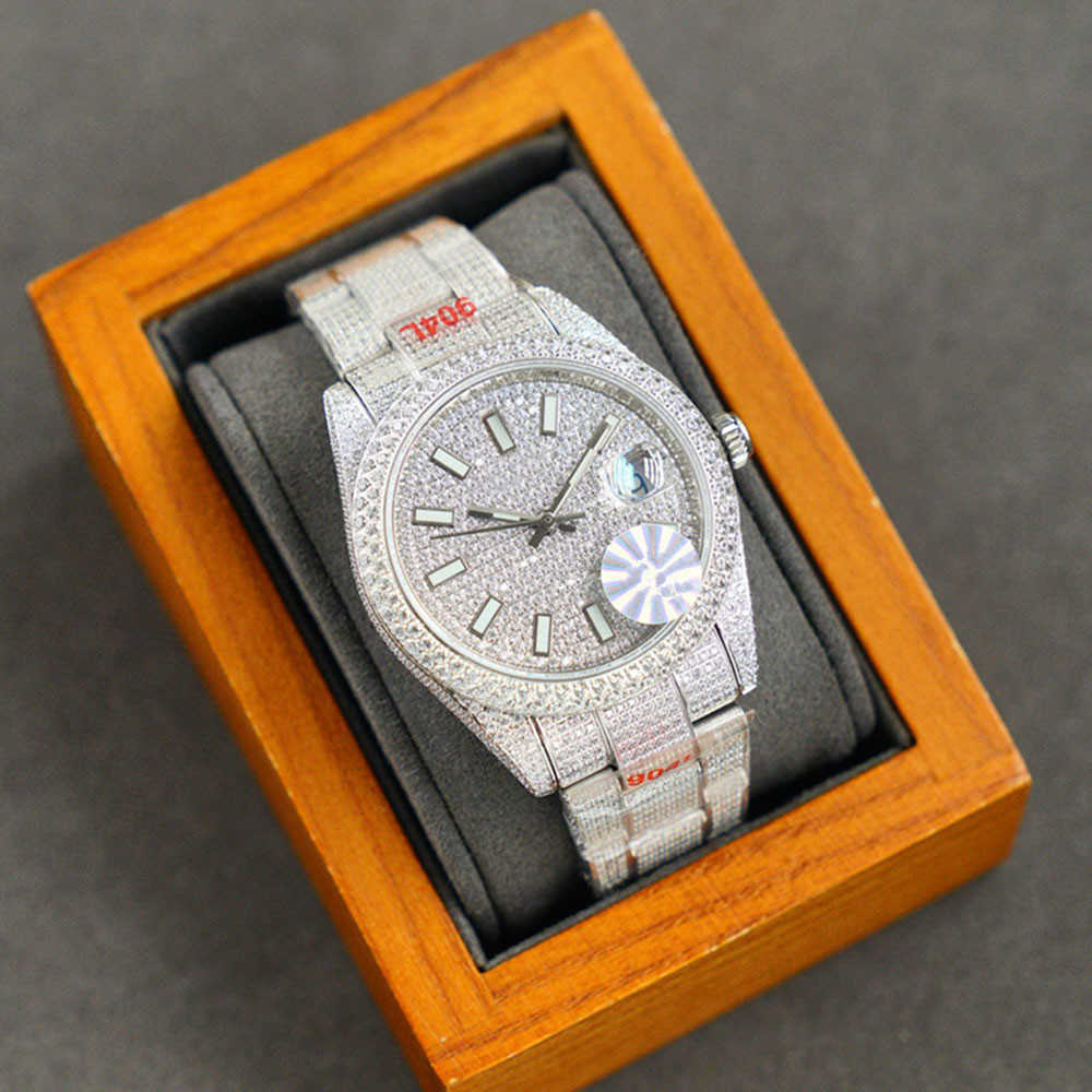 Armbanduhren Diamantuhr Herren Automatische mechanische Uhr 40mm Armbanduhr aus 904L Edelstahl Montre de256c