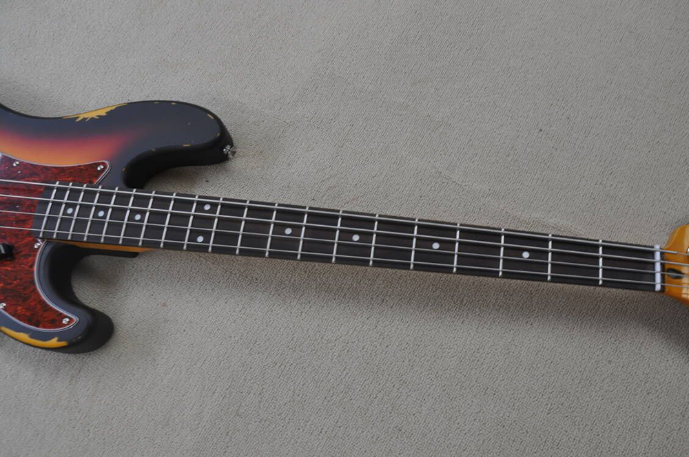 4 Strings Relic Tobaco Sunburst Electric Bass Guitar com Fingerboard de Rosewood Customizable