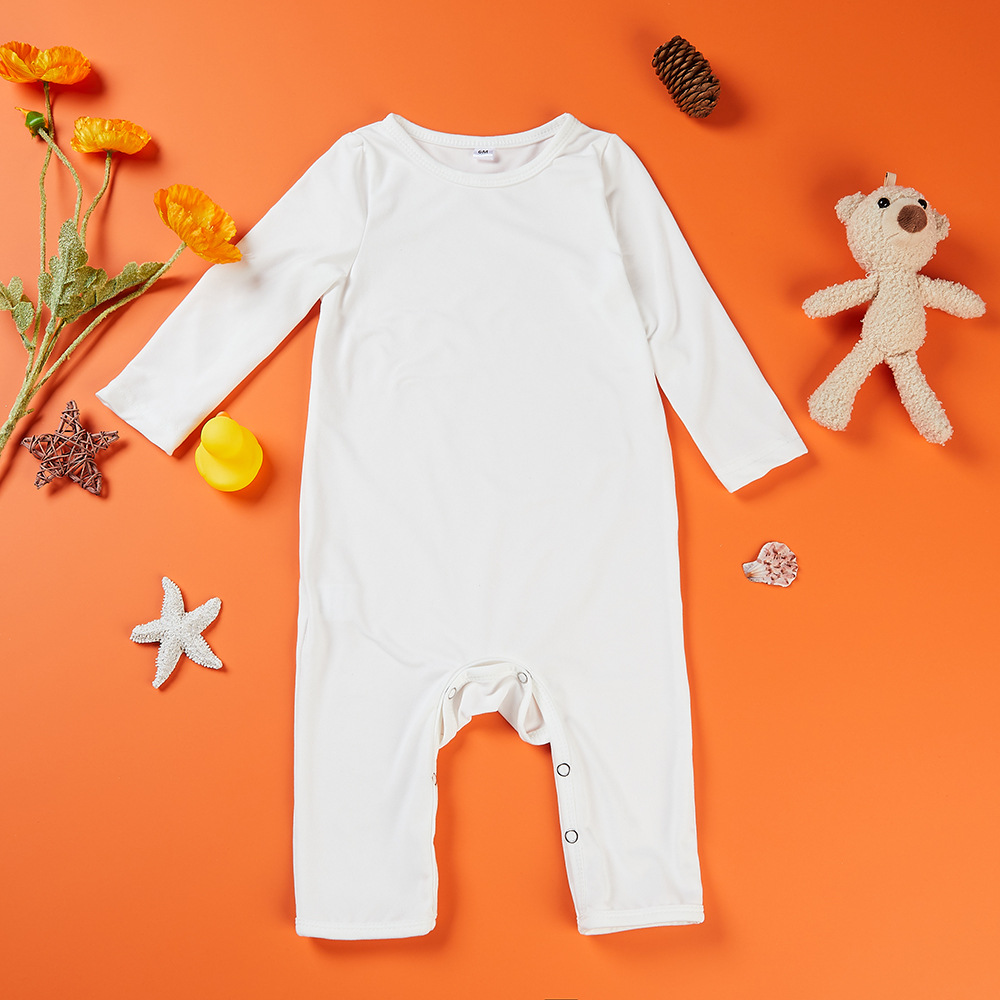 DIY Sublimation Baby Jumpsuits Kids White Blank Long-sleeved Crawling Clothes Heat Transfer Printing Infant Romper Polyester Onesie B5