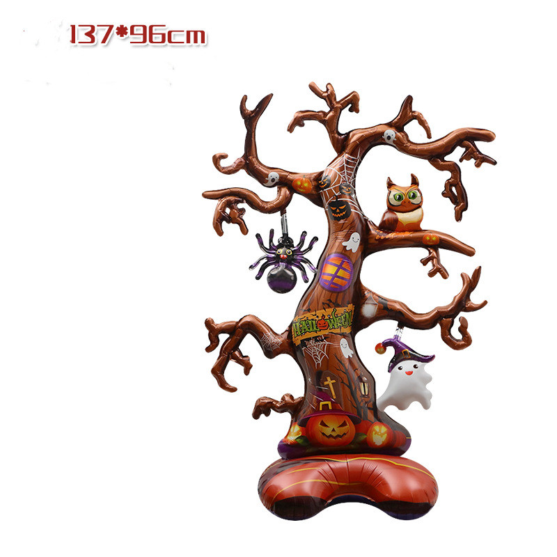 Halloween decoration props toy balloon 4D standing witch withered tree pumpkin shape cartoon balloon kids Gift D84