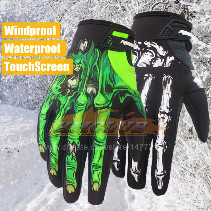 ST389 Motorcycle Winter Bike Riding Gloves Joint Printing Motor Cycling Gloves Full Finger ghost claw Windproof Men Women