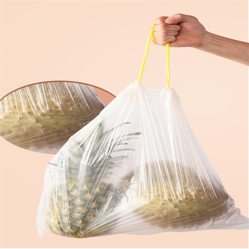 Sacs à ordures de couleur de cordon épaissi de ménage Protection des plantes cordon de serrage automatique sac en plastique portable épaissi jetable pour la vente en gros