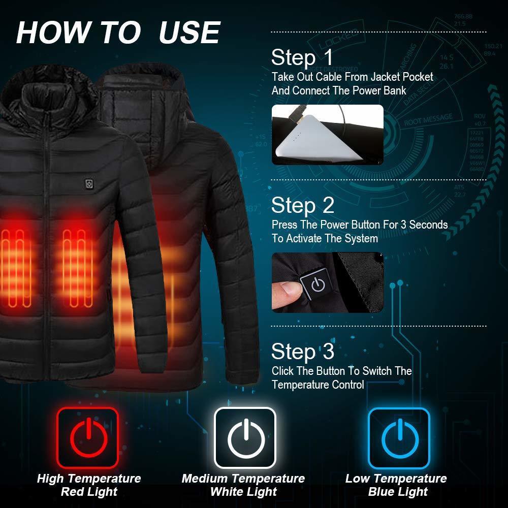 Men's Jackets 11 Areas Heated Jacket USB Women's Winter Outdoor Electric Heating Warm Sports Thermal Coat Clothing Heatable Vest 221122