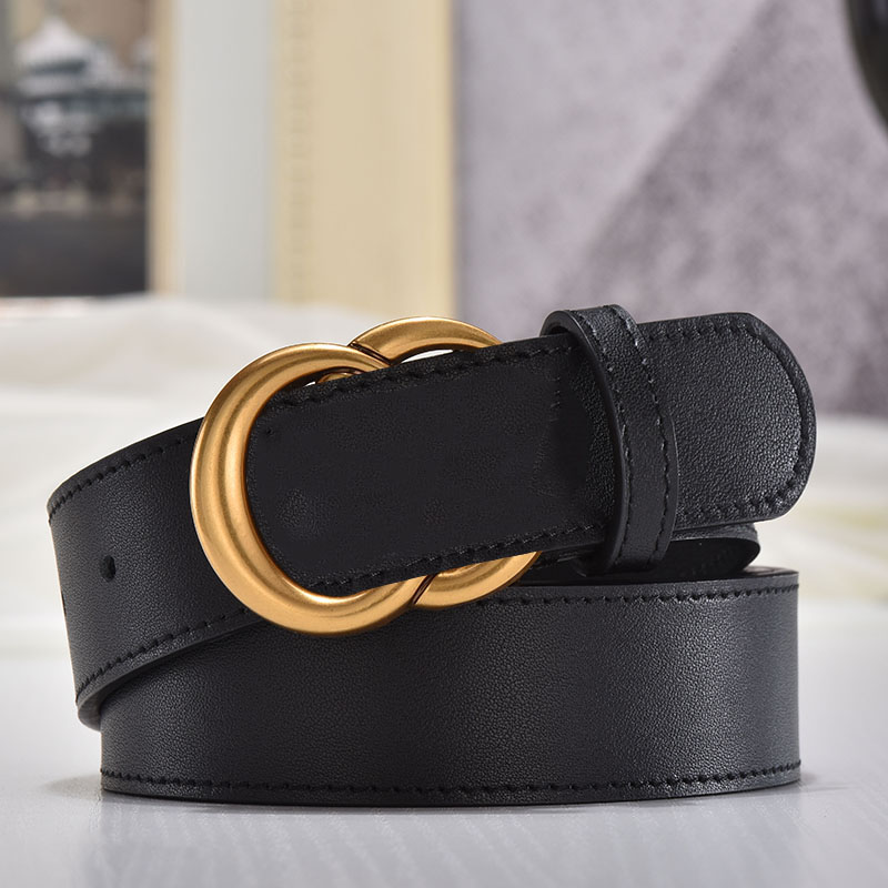 Ceintures de créateurs pour hommes, ceinture de luxe de haute qualité pour femmes et hommes, deux couches de lettres en cuir de vache gg, boucle lisse en alliage doré cei245P