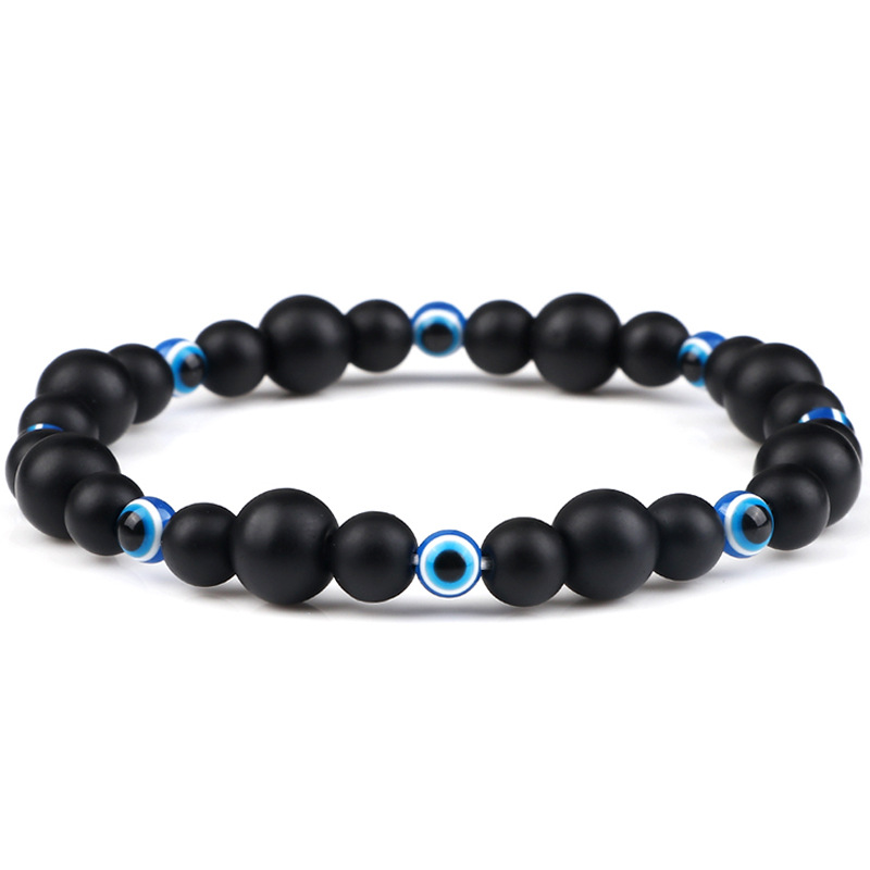 Blue Evil Eye Bracelets Natural Stone Beaded Men Bangles Adjustable Women Bracelet Lucky Yoga Jewelry Gifts