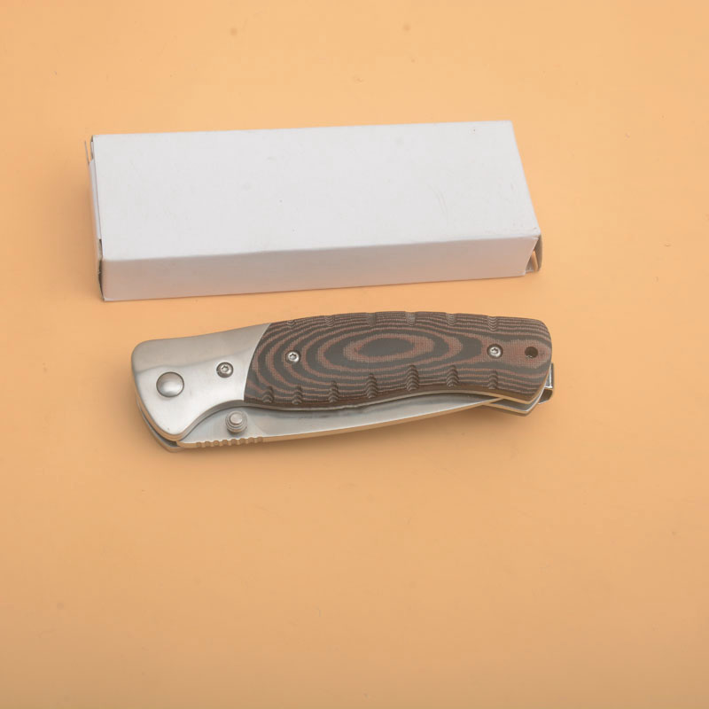 Promoción G1123 Cuchillo plegable de supervivencia D2 Satin Drop Point Blade G10 con mango de acero inoxidable Acampar al aire libre Senderismo EDC Pocket Folder Knives