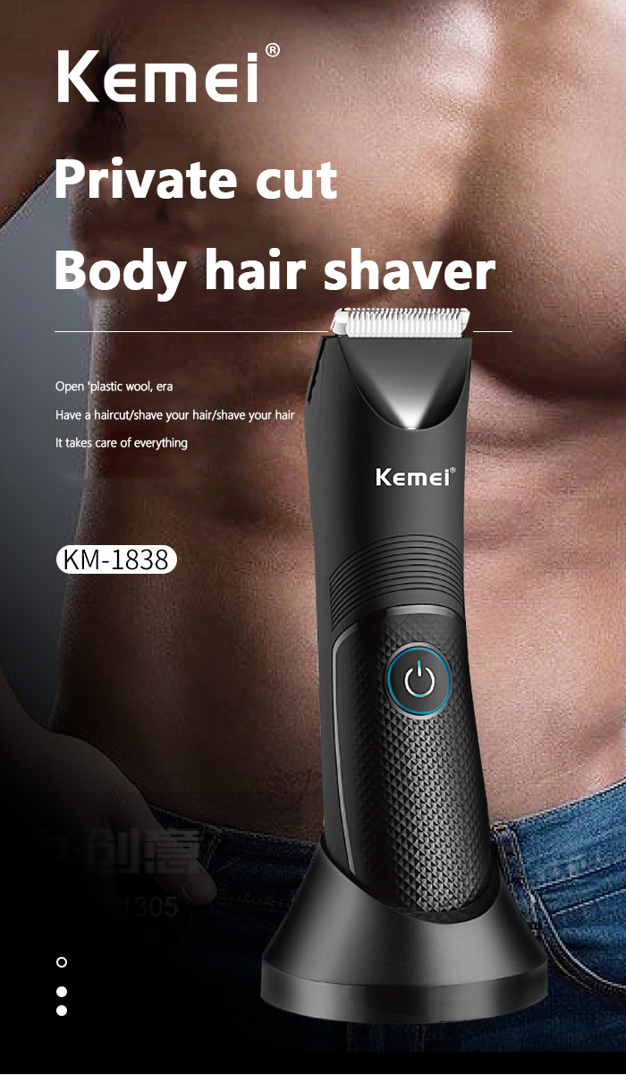 Kemei Waschbar Leistenhaar Trimmer Für Männer Frauen Wasserdicht Nass Trocken Clipper Scham Achselhöhle Körper Haar Hygiene Rasierer KM-1838