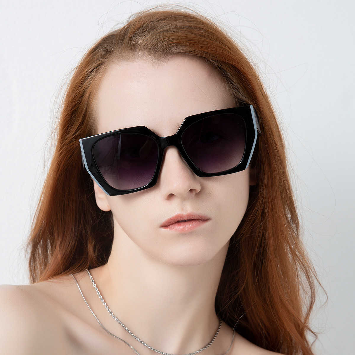 22 Neue Farbblockierung pra gleiche Polygon UV400 Sonnenbrille Ins Style253x