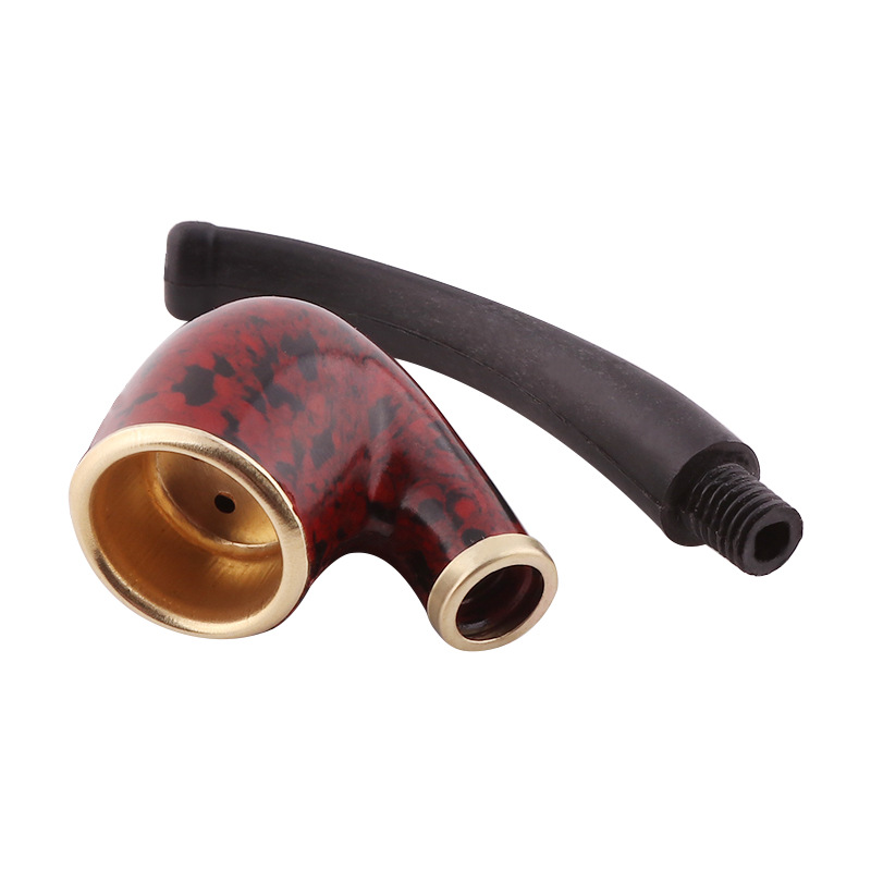 Smoking pipes 107mm Vintage Durable Resin Curved Tobacco Cigar Cigarette Pipes Black Gifts Accessories