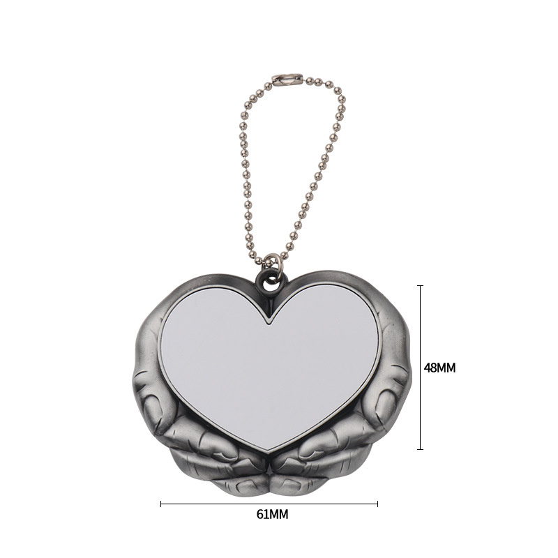 Sublimation Voiture Charme Pendentifs Party Favor Saint Valentin Ornement Coeur dans Les Mains Blancs pour Presse À Chaud