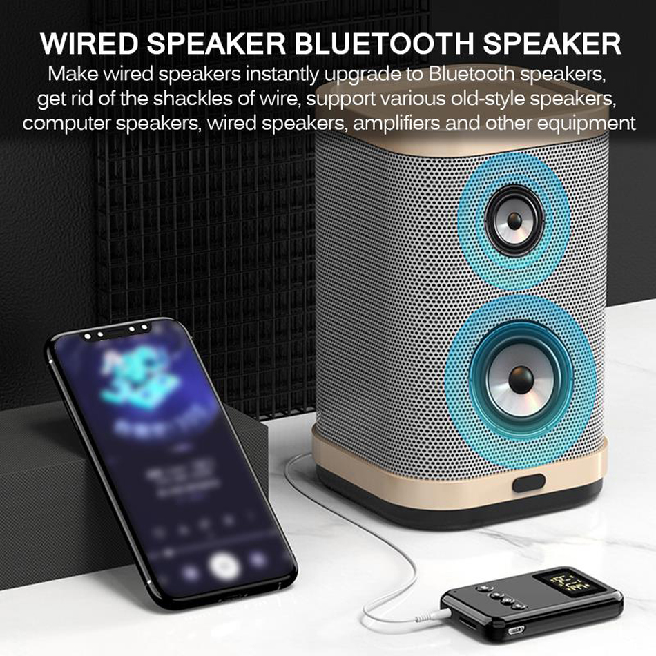 K6 Wireless Bluetooth 5.0 Sändarmottagare Stereo Audio Music Adapter för bil -TV PC -hörlurar Högtalare Stöd FM TF -kort