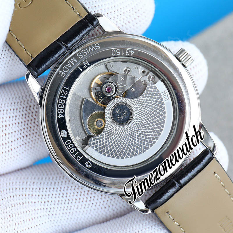 MKF 40 mm tradycja Ultra-thin 43076/000p-9875 męska zegarek A9015 Automatyczne szary markery kijowe stalowe paski skórzane zegarki TWVC TimeZoneWatch E173