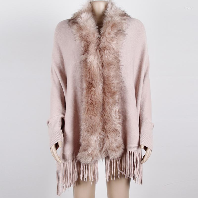 Scarves Fur Collar Winter Shawls And Wraps Bohemian Fringe Oversized Womens Ponchos Capes Batwing Sleeve Cardigan275P