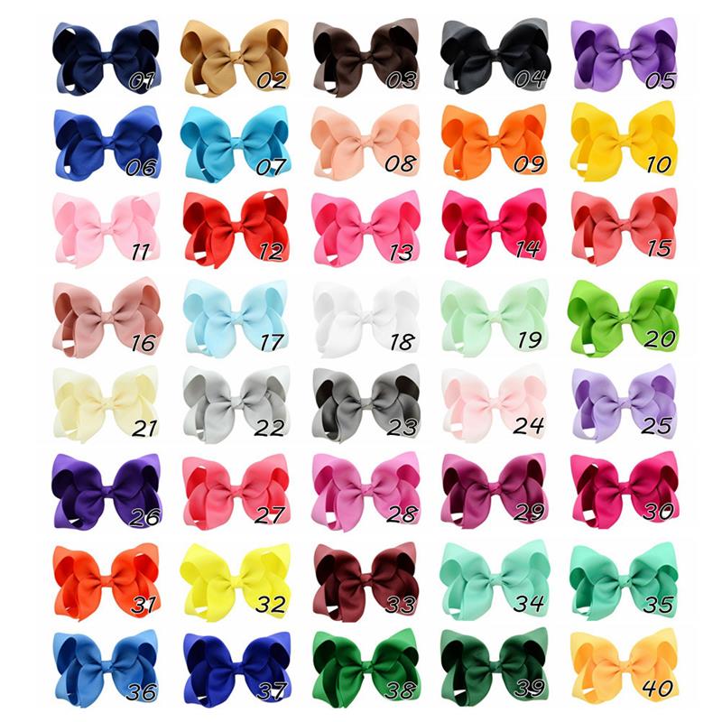 صلبة Grosgrain Ribbon Hair Bows Clip Association Hair Association Clit Girls Handmade Hair Clips Barrettes Hairpins Kids Headwear 