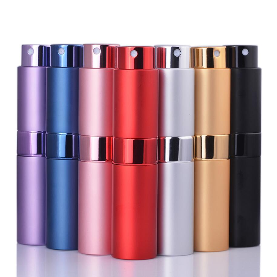 8ML Portable Mini Perfume Glass Bottle Travel Aluminum Spray Atomizer Empty Metal Parfume Atomiser Sprayer gift