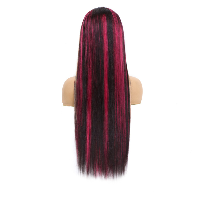 210% 180% 150% densité cheveux humains brésiliens cheveux vierges péruviens 13X4 perruque avant en dentelle 10-32 pouces soyeux droit point culminant couleur blond rouge