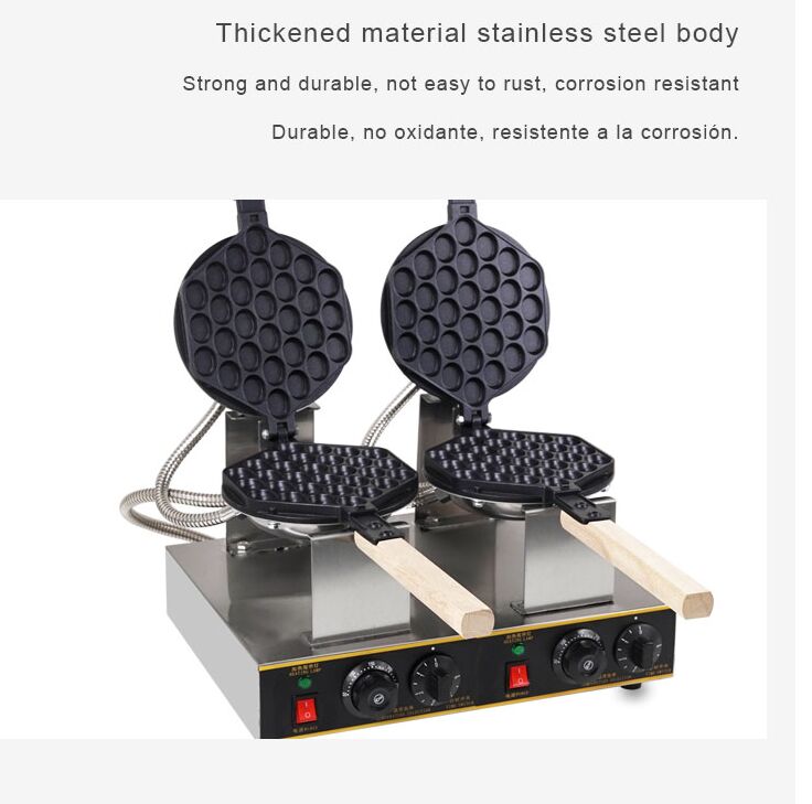 Ferramentas de assadeira ferramentas comerciais de cabe￧a dupla el￩trica 110V 220V anti-bolhas de waffle de waffle eggettes bolhas forno de bolo de bolhas