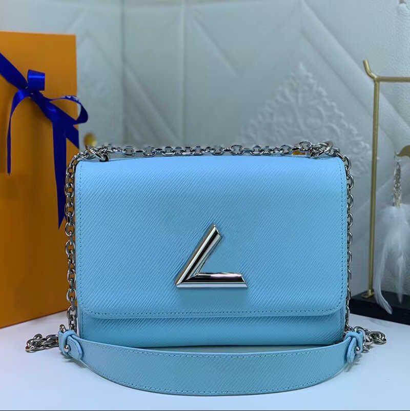 HH Twist Denim Epi Deri Tasarımcı Çanta Kadın Omuz Çantaları V Kilit Flep Zincir Çantalar Kadın Crossbody Lady Pochette Tote Orta Boyut Siyah Çantalar M59405