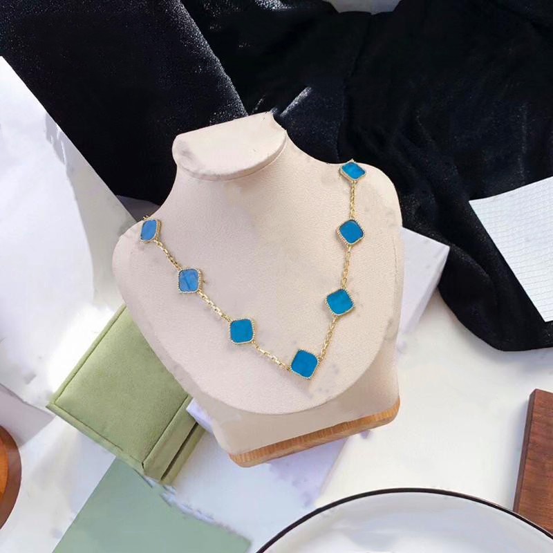 Collana di moda elegante dieci trifogli classico braccialetto collana gioielli da donna ciondolo di alta qualità i340Y