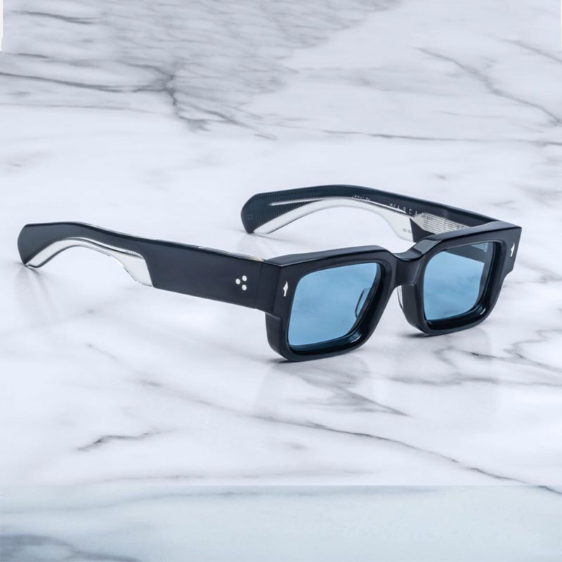 Jacques Marie Ascari Hawkers Sonnenbrille Designer japanischer handgefertigter Luxus -Mode -Brillen für Männer und Frauen dicker Retro Sacoche222m