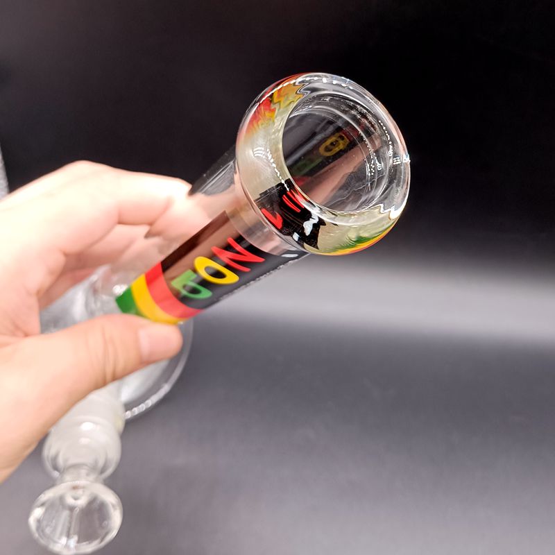 Clear Glass Bong Beaker 8,5 tums Zob Hookahs Klassisk oljebrännare Dab Rig med kvinnliga 18 mm -rör Bubbler Bubbler