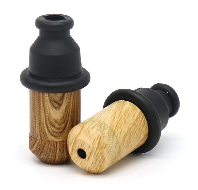 Wood grain Nipple Snuff Pipe Sniff Dispenser Aluminium Alloy Sneak Toke 53mm Height Metal Nasal Endurable For Tobacco Cigarette Smoking Tool 2 Styles