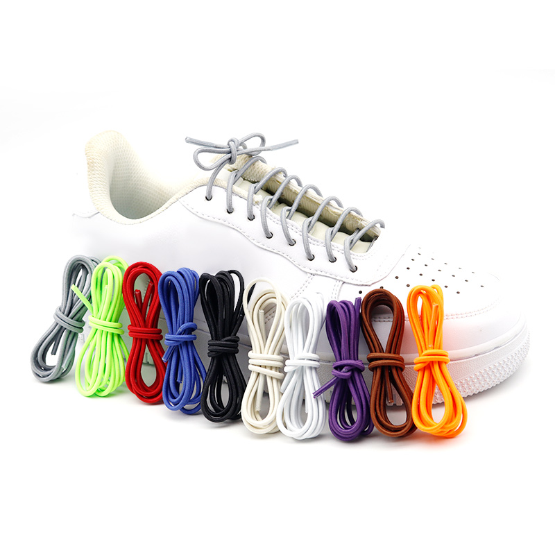 2Pair Elastic Shoelaces 3mm 12 Colors Shoelaces Children Adult Quick Lazy Laces 120cm Rubber Sneakers Running Shoelace