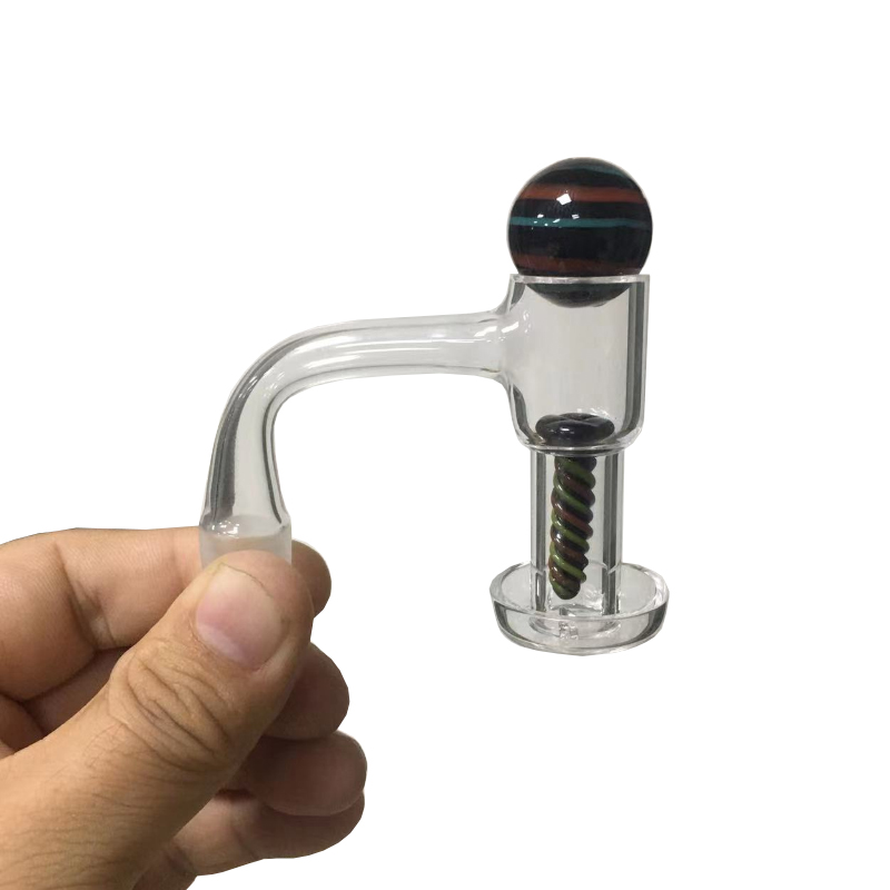 1-Piece Full Weld Terp Slurper Smoking Quartz Banger Set Seamless with 20mm Balls 12mm Middle Ball and Capsule Dab Rig Heating Blender Bangers