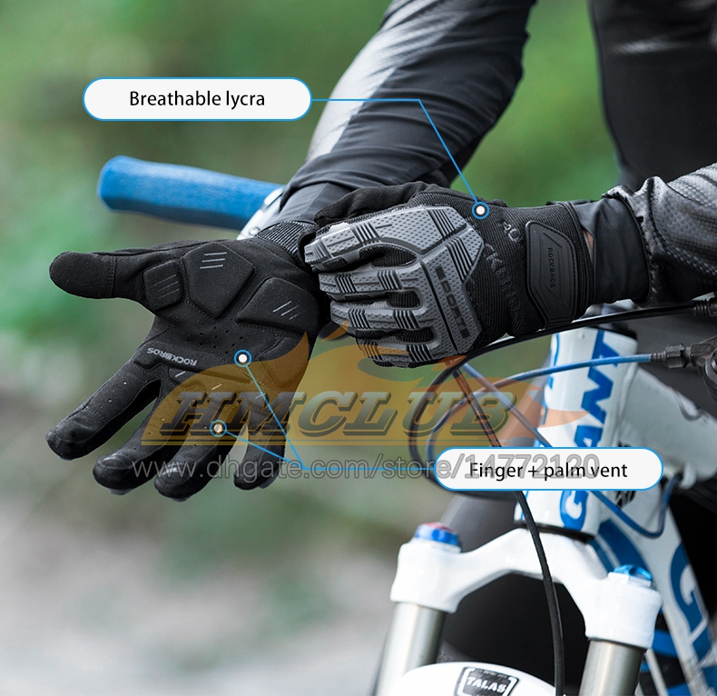 ST513 Motorradhandschuhe 6mm Fahrradhandschuhe Verdicktes Pad Stoßfest Atmungsaktiv Männer Frauen Vollfinger Sport Fahrradhandschuhe