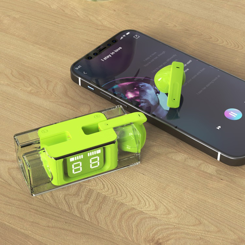 Nuevos auriculares Bluetooth Wireless auriculares de moda E90 TWS Auriculares Smart Touch auriculares con caja transparente