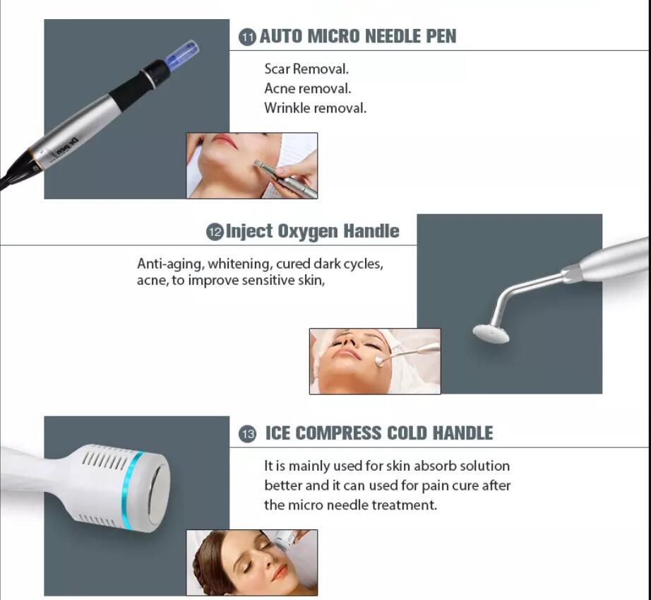 Yeni 14 in 1 mikrodermabrazyon elmas soyma su jeti aqua hydra dermabrazyon makinesi rf cilt gençleştirme kırışıklık akne yeniden yapılanma yüz asansör cilt sıkmak