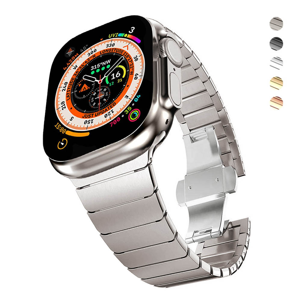 Luksusowa bransoletka z paskiem ze stali nierdzewnej do Apple Watch Ultra 49mm Series 8 7 41 45 mm metalowy pasek 6 5 4 SE 3 2 42 mm 44 mm 40 mm 38 mm