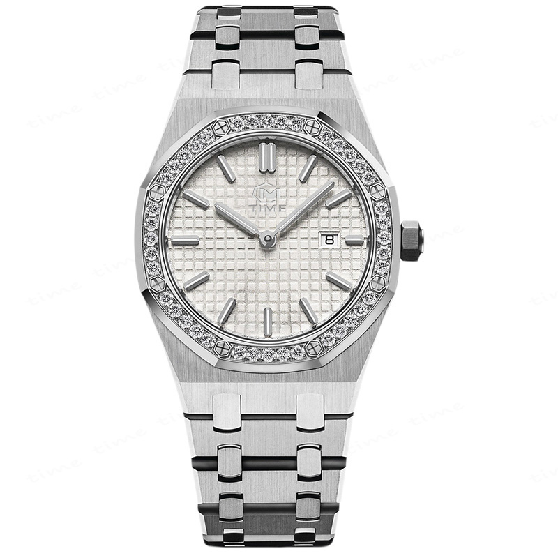 Reloj de mujer Moda Diamante Movimiento de cuarzo Tamaño 33 mm Material de acero inoxidable Múltiples colores Estilo versátil opcional