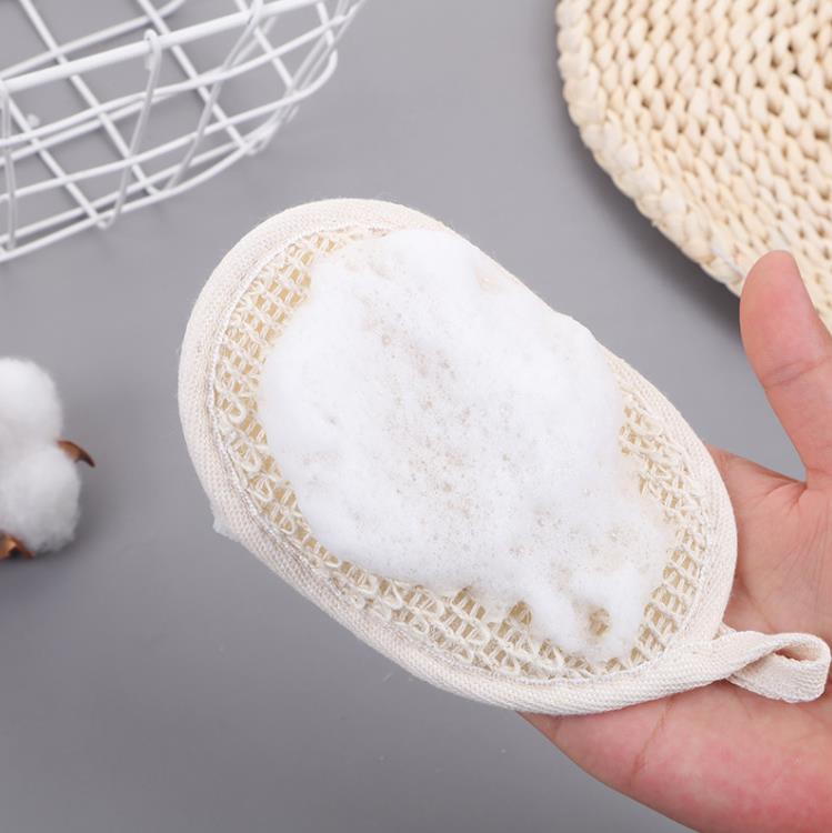 Exfoliating Imitation Loofah Pad Bath Spa Body Scrubber Sisal Fiber Shower Sponge Back Brush for Men Women SN311