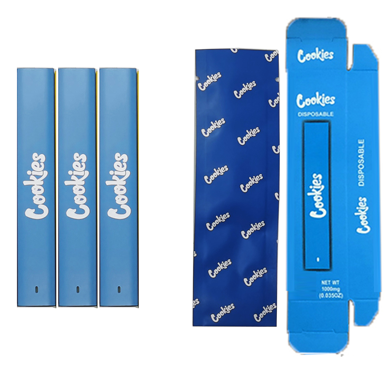Çerezler Tek Kullanımlık Vape Kalem 1.0ml E-Cigarette Pod Ambalaj Seramik Bobin Kalın Yağ Buharlaştırıcı Alt Şarj Edilebilir 280mAh Pil Runtz Sos Boş Paket Çantalar