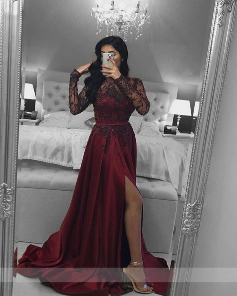 Темно -красное вечернее платье vestidos de fiesta illuss