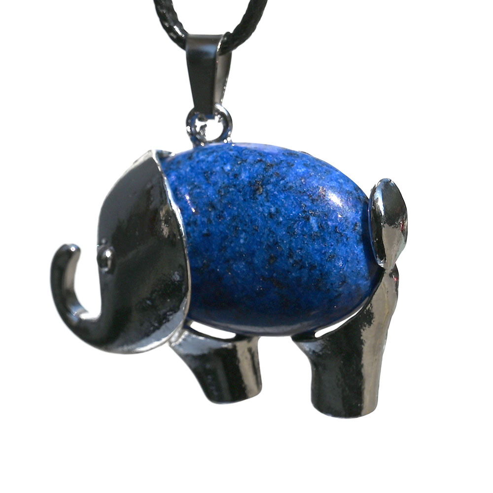 Lucky Elephant Shape Pendant Natural Stone Charms Necklace Jewelry Accessories Making Wholesale