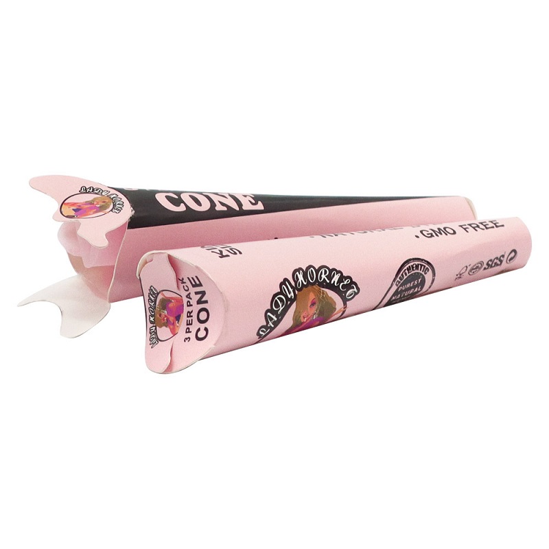 Accessoires pour fumeurs Rouleaux de papier 110 mm Papier rose LADY HORNET Tube de corne fini conique Tuyau de papier à rouler King Size pour tabac