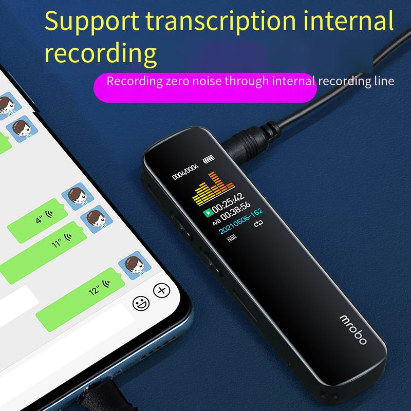 Small Dictaphone 3072kbps Harmless Digital Voice Recorder 3D MIC Noice Reduce Recording RV19 HD Encryption MP3 Player for Meeting Class Lecture USB Disk Storage