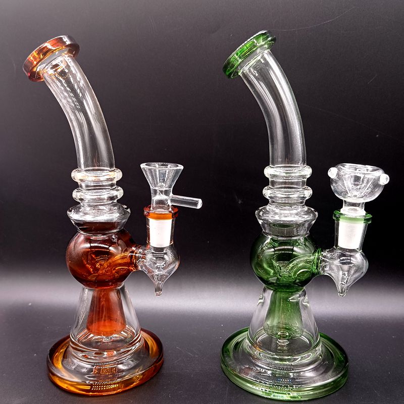 8,5-Zoll-Glas-Wasserbong-Wasserpfeifen, geschlitzter Duschkopf, Dab-Rigs, Recycler-Rauchpfeifen mit 14-mm-Innengewinde