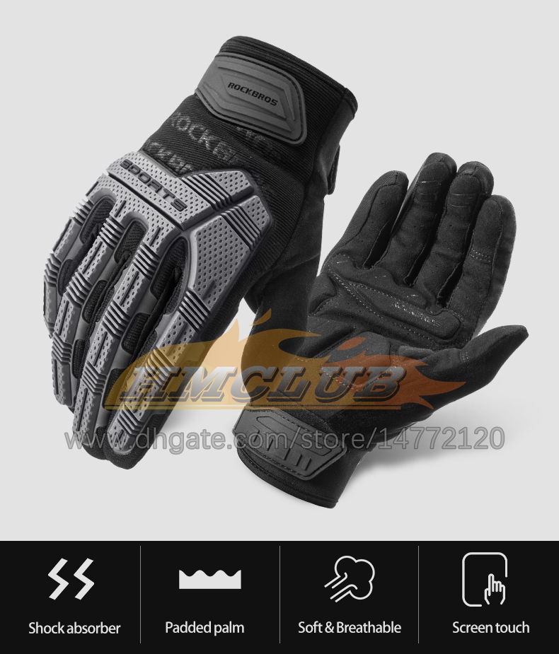 ST513 Motorradhandschuhe 6mm Fahrradhandschuhe Verdicktes Pad Stoßfest Atmungsaktiv Männer Frauen Vollfinger Sport Fahrradhandschuhe