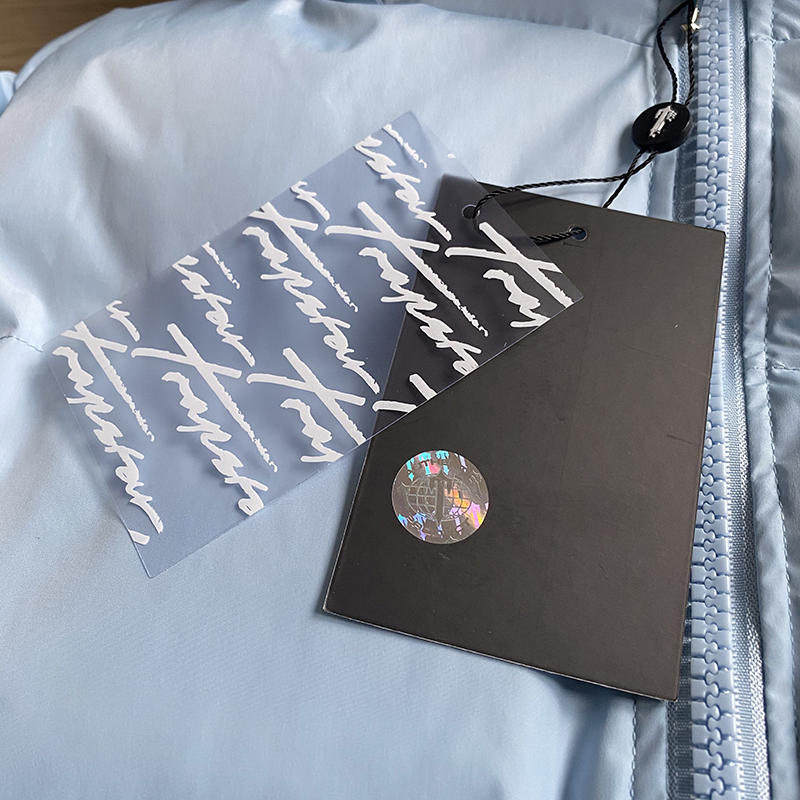 영국 디자이너 재킷 남성 자른 Irongate 분리형 후드 퍼퍼 베이비 블루 코트 하이 스트리트 패션