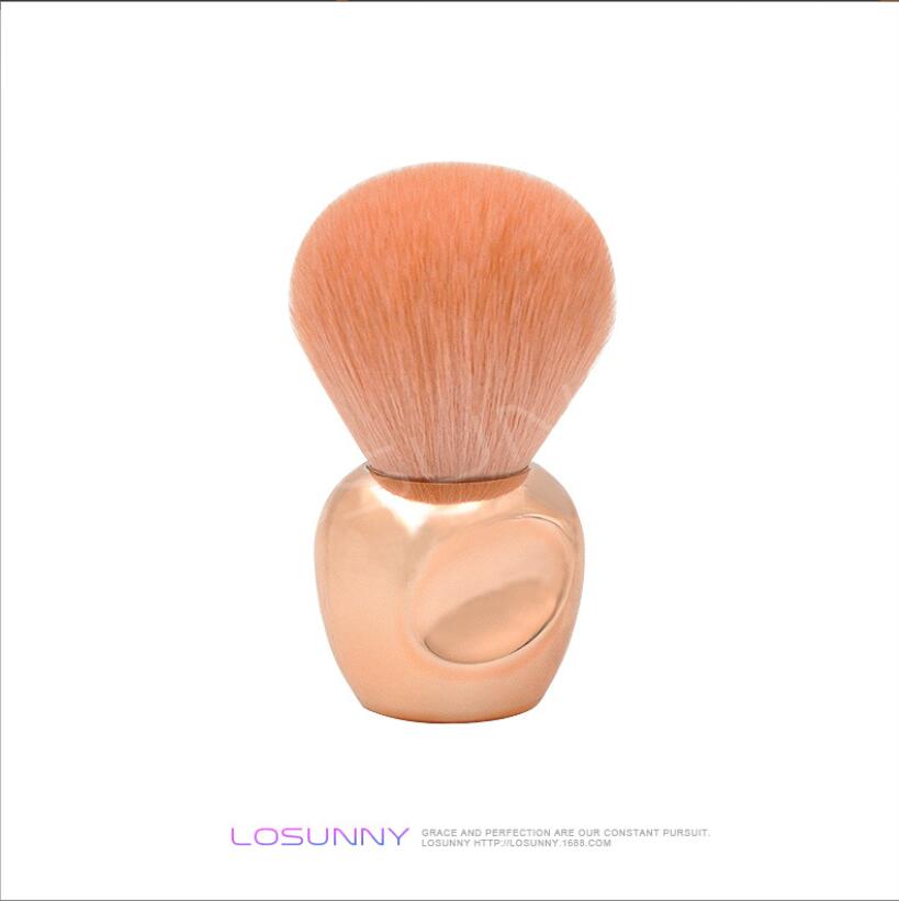 Pennelli MakeUp Pennello Mini Apple Kabuki Powder Brush Blush Foundation Brush rosa